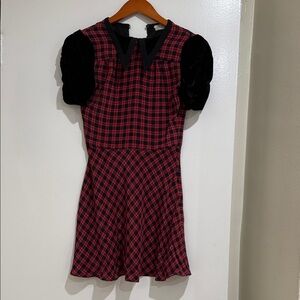 Miu Miu Red and Black Plaid Fashion Piece